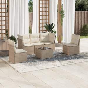 Conjunto de Sofás de Jardín en Color Beige Crema - Product Image 1