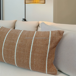 Funda de cojín tejida azul, funda de almohada de suelo a rayas de alta absorción portátil para decoración del hogar de proveedor indio - Product Image 4