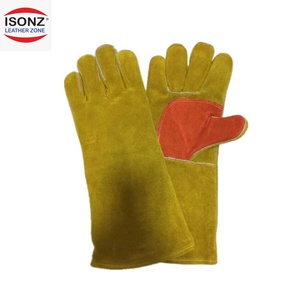 Gants de soudage de sécurité jaunes à manches longues, prix fournisseur, gants de protection thermique résistants pour le soudage - Product Image 1