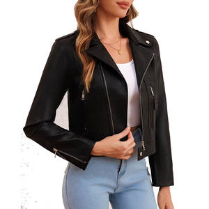 Chaqueta de Cuero al por Mayor para Mujer, Chaquetas de Cuero 100% Genuino para Damas, Chaqueta de Cuero Personalizada, Cómoda y Transpirable para Mujer - Product Image 5