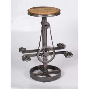 Industrial & Vintage Antique Cycle Design Iron Metal Bar <b>Stool</b> with <b>Wooden</b> Seat for Home or Hotel Use Hot Sale - Product Image 2