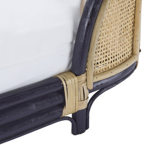 Sofá Moderno de Mimbre para Mascotas con Marco de Ratán, Ribete Azul Marino, Cama Rectangular de Mimbre para Perros, Cojín Tipo Tumbona, Venta Directa de Fábrica, Muebles al por Mayor - Product Image 5