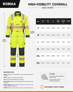 Navy Blue Lime Yellow Hi Vis Spandex <b>Waterproof</b> Industrial <b>Work</b> Coverall Heavy Duty Mechanic Overall Cargo Pockets Hidden Snap - Product Image 4
