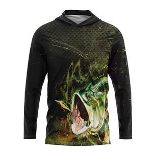 Vêtements de pêche et de chasse en polyester 100% respirant, anti-bactérien, imprimé numérique, anti-UV UPF 50, sur mesure en gros - Product Image 6