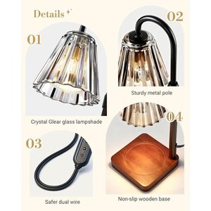 Lámpara Calentadora de Velas Negra Yankee con Temporizador, Regulador de Intensidad y Altura Ajustable, Regalos para el Día de San Valentín o Cumpleaños para Él - Product Image 3