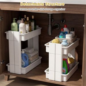 15.5\" X 9\" X 40.5\" DIY Rolling <b>Storage</b> Cart 4-Tier with Detachable Ventilated Trays for <b>Kitchen</b> & Bathroom Use - Product Image 3