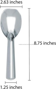 Cuchara para Helado de Aluminio Premium Ecológica Plateada de 3 mm de Grosor, Resistente y Duradera, para Delicias Congeladas y Gelato - Product Image 2