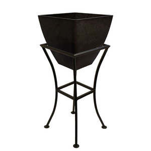 Pot de fleurs en métal galvanisé style ferme sur support, pour intérieur et extérieur, avec poignées, pour la décoration de la maison et du jardin - Product Image 3