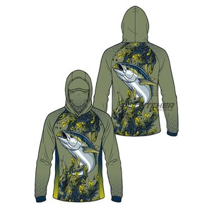 เสื้อตกปลาแบบมีฮู้ด ระบายอากาศ กันน้ำ ป้องกันรังสียูวี 50+ แห้งเร็ว สำหรับใช้งานนอกชายฝั่ง - Product Image 6