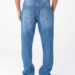 Jeans en denim tissé respirant de haute qualité pour hommes, coupe droite, confortable, style décontracté moderne, style streetwear, hiver et été - Product Image 2