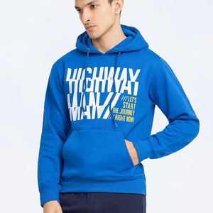 Sweat-shirt à capuche unisexe bleu, coupe classique, en coton French Terry, décontracté, hiver, uni, avec poche avant - Product Image 5