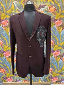Sherwani para Hombre con Cuello Mandarín, Diseño de Grullas Doradas, Textura Arrugada, para Bodas y Fiestas, Ropa Tradicional Premium TR Lachka - Product Image 1