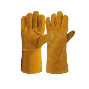 Nuevo estilo Trabajo de construcción industrial Guantes de soldadura Guantes de cuero de vaca de seguridad Guantes de soldador de abrasión resistentes al calor - Product Image 1