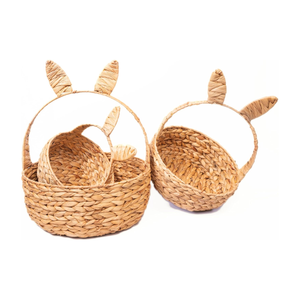 Woven Set of 3 Water Hyacinth Storage <b>Baskets</b> Kitchen Storage <b>Baskets</b> <b>Bunny</b> Shaped for <b>Easter</b> from Vietnam B2B - Product Image 2