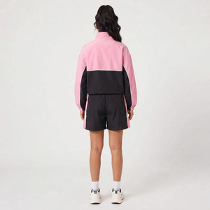 Embroidered Logo Women's Stand Collar Windbreaker Jacket Waterproof <b>Twin</b> <b>Set</b> Ladies 100% Nylon Jacket Lightweight Shorts <b>Set</b> - Product Image 2