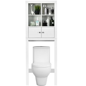 Mobiletto da bagno sopra il WC con 4 scomparti aperti e ripiani - Product Image 1