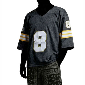 Maillot de football américain respirant entièrement sublimé à manches courtes, coupe oversize, personnalisable avec nom et numéro, par le fabricant - Product Image 6