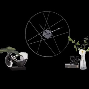 <b>Large</b> Style Roman Numbers Metal Wall <b>Clock</b> Quartz Analog Silent Gifting Use Living Room Office Decoration Use Wall <b>Clock</b> - Product Image 5