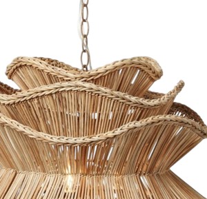 Lámpara Colgante de Techo Estilo Retro Chic, Pantalla de Ratán Natural Tejida, Lámpara de Araña Colgante para Cocina, Estilo Rústico - Product Image 3