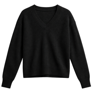 Suéter de Punto con Cuello en V para Mujer, Suave y Ligero, de Manga Larga, Elegante, Informal, para Invierno y Otoño - Product Image 1