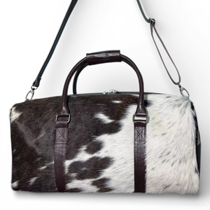 Genuine <b>Leather</b> Hair Duffle <b>Bag</b> Handmade Lightweight Fashion Zipper Portable Multi-Function Unisex Travel <b>Bag</b> Vintage Large - Product Image 1