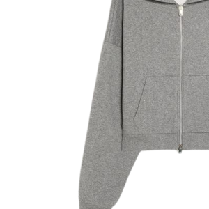 Sweat à capuche zippé gris chiné personnalisé pour homme, en molleton épais, coupe décontractée, fabricant OEM ODM - Product Image 5