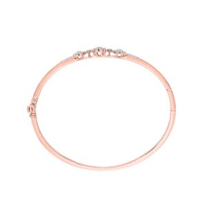 Rose Gold Lab Grown Diamond Floral Cluster Open <b>Bangle</b> <b>Bracelet</b> - Product Image 2