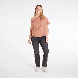 Camiseta de Algodón 100% Ecológica para Mujer, Estilo Casual, Manga Corta, Color Sólido, con Bordado, Venta al Por Mayor - Product Image 5