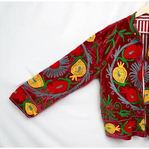 Handcrafted Premium Velvet Reversible Unisex Jacket Intricate Rajasthani Style Embroidery Mandarin Collar Breathable Woven - Product Image 5