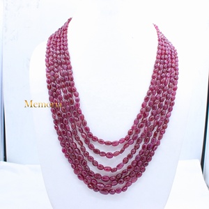 Luxury 6 Layered Natural <b>Ruby</b> Red Cabochon Beads GIA Certified 866CT Spiritual Necklace Women Handmade Fashion Jewelry - Product Image 2