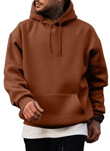 Sweat à capuche décontracté pour homme, haute qualité, 2026, style ample, en molleton 100% coton, grammage lourd, avec impression de logo personnalisé, couleur unie - Product Image 2