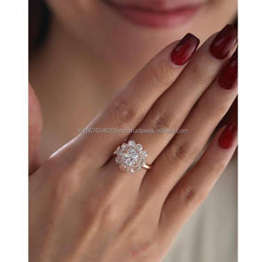 IGI/ Lab Grown <b>Cushion</b> Cut Diamond Vintage 14k White Gold Unisex Wedding/Engagement Ring Prong Setting Party-Worthy - Product Image 4