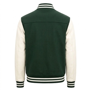 Veste de baseball en cuir et laine sur mesure de qualité supérieure avec patchs brodés pour les équipes sportives et les marques de mode - Product Image 2