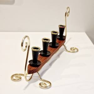 Porte-bougie en bois et métal de haute qualité, design quatre-en-un, parfait pour la décoration de table à la maison, les restaurants et l'aménagement d'hôtels - Product Image 4