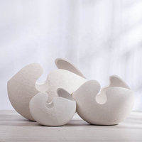 Vase en céramique blanc style nordique moderne, porte-fleurs, arrangement floral fait main, porcelaine artisanale décorative