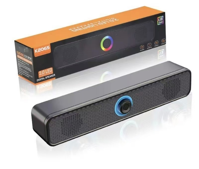 Professional Portable USB Card Wireless for TouchScreen Plastic Bluetooth Speaker LED Light Smart Home Sound Bar Home Theattooth