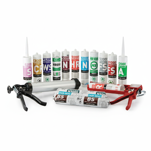 Sellador de silicona neutro de alta calidad para acristalamientos, sin olor acético, adhesión a la mayoría de materiales (Colorido; BLANCO, NEGRO, GRIS) - Product Image 1