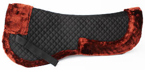 Demi tapis de selle confortable pour l'équitation mousse d'équitation absorbant les chocs en fausse fourrure anglaise - Product Image 3