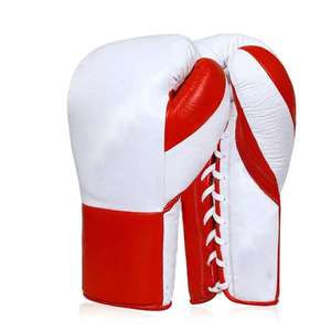 Nuevos Guantes de Boxeo para Entrenamiento, Cómodos, Profesionales, Diseño Personalizado, de Cuero Vacuno Blanco y Rojo, Transpirables, Unisex - Product Image 1