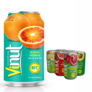 VINUT 330ml Bebida de jugo de naranja sanguina Fabricante de Vietnam Sin azúcar OEM/ODM Etiqueta privada Muestra gratis disponible - Product Image 1
