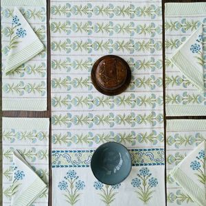 แผ่นรองจานและผ้าเช็ดปากพิมพ์ลายด้วยมือ - ซื้อแผ่นรองจานพิมพ์ลายตามสั่ง, ผ้าปูโต๊ะวาดลายด้วยมือ, แผ่นรองจานและผ้าเช็ดปากลายพิมพ์ด้วยมือแบบสำเร็จรูป - Product Image 1