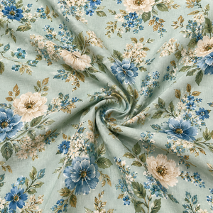 Magnifique Tissu Cambric Doré 60x60/92x88 en Coton Pur Cardé Biologique Lavé Écologique Respirant Imprimé Léger pour Doublure de Sac et Usage Domestique - Product Image 3