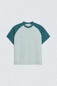 T-shirt pour homme en coton 100% éco-responsable, fabriqué au Pakistan, personnalisé, bicolore vert clair et vert foncé, style décontracté, style streetwear - Product Image 5