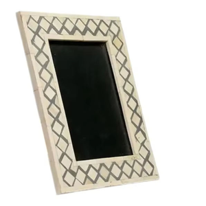 Cadre photo rectangulaire vertical en os incrusté fait main indien pour la décoration murale de la maison ou du bureau, pour les souvenirs - Product Image 1