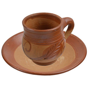 Assiette en céramique avec finition marron et décor peint, idéale pour restaurants, hôtels, décoration intérieure, design de table à manger, vaisselle - Product Image 2