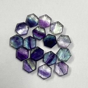 Calidad AAA Natural 10mm Multi fluorita facetada corte hexagonal piedra preciosa suelta personalizada hecha a mano proveedores de fabricación de joyas de piedras preciosas - Product Image 4