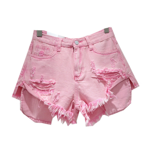Shorts en jean vintage noir personnalisés pour femmes avec patch étoile, taille haute, décontractés, avec poches - Product Image 6