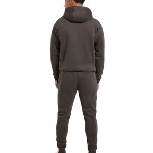 Mens Dark Brown Hoodie Tracksuit <b>Set</b> <b>Matching</b> Sweatpants <b>Jogger</b> Pants Two Piece Casual Sportswear Streetwear Pullover Hooded - Product Image 2