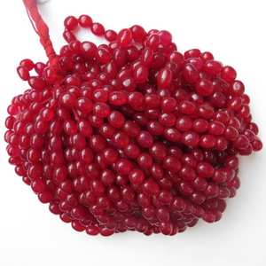 ลูกปัดหยกสีชมพูธรรมชาติทรงรีเรียบเนียน ลูกปัดอัญมณีสำหรับทำเครื่องประดับ ร้อยเป็นเส้น หินหลวมคุณภาพสูง - Product Image 5