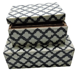 Black & White Resin <b>Floral</b> Design Wood & Resin Handmade Gift Type Jewelry <b>Box</b> Jewelry Packaging Wood Jewelri <b>Box</b> - Product Image 1